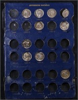 9 Jefferson Nickels in 1959-1974 Whitman Page, Var