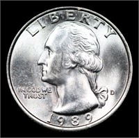 1989-d Washington Quarter 25c Grades GEM++ Unc