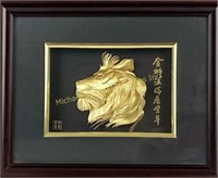 24K GOLD LEAF LION HEAD - FRAMED LIMITED EDITON