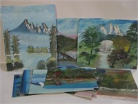 Lot Of Oil Paintings On Canvas & Canvas Boards