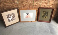 3 Framed Art Pieces