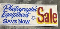 Photographic equipment sale  cardboard sign