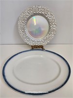 Two Large Platters-oval 18.5"L. x 14.5"W & Round