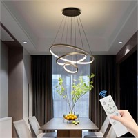 Mikeru 3 Ring Dimmable LED Modern Chandelier Black