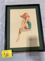 VARGAS FRAMED PINPUP GIRL PRINT