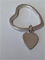 Marked Sterling Heart Key Ring- 7.6g