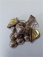 Marked Mexico 925 Grape Brooch- 20.2g