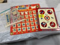 ROMPER ROOM CALENDAR SET, TIN LITHO ANIMAL THEMED