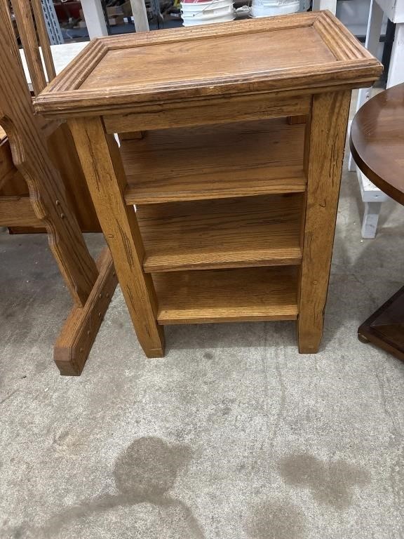 27in Tall Wooden Side Table