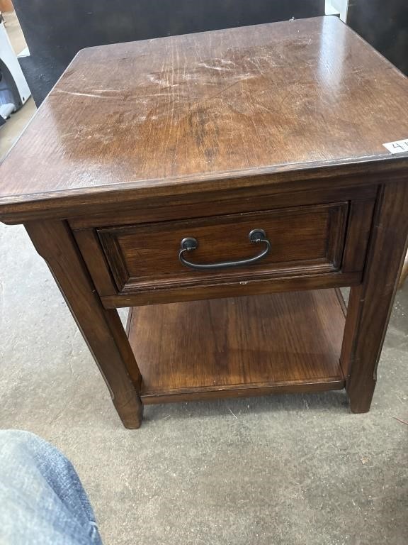 25in Tall Wooden Side Table