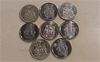 Eight Canada 50 Cent Coins Dates From 1970-2002