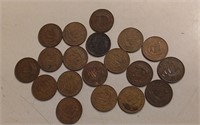 Lot Of British Half Penny Coins Dates From
