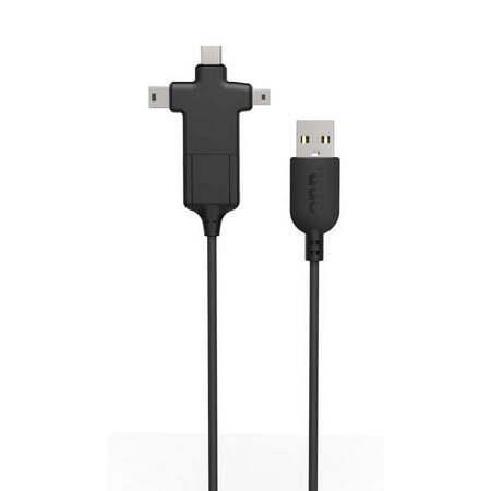 2pk onn. 4-in-1 Power & Sync Cable Black