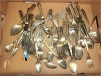 large lot assorted silver plate flatware