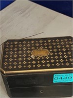 Ebony Brass Inlaid Perfume Bottle Box with Three