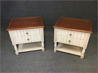 Shabby Chic Night Stands with Glass Tops