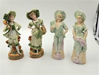2 Sets of Bisque Victorian Couples 8"