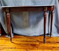 Mahogany and Brass Shaped Top Console Table