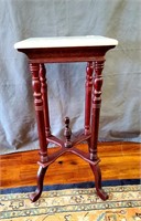 Marble Top Mahogany Finish Plant stand