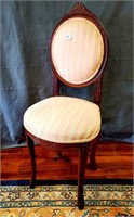 Louis XIV Style Mahogany Chair w/ pink upholstery