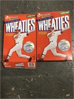 2 MARK MC GWIRE WHEATIES BOXES