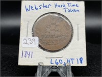 1841 Webster Hard Time Token