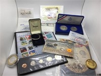 TRAY WITH LIBERTY COINS IN PRESENTATION BOX, SAM'S