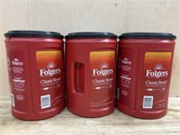 3 containers Folgers coffee