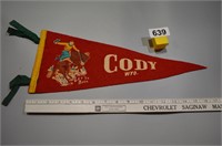 Vintage felt souvenir penant Cody Wyo.