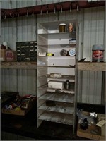 Metal shelf and contents