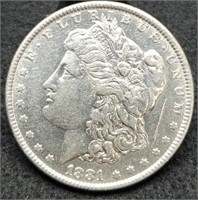 1881 Morgan Silver Dollar, BU