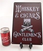 Affiche en métal Whiskey & Cigars