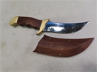 Brass/Wood 9" SPAIN CanaryIsland Fixed Blade Knife