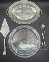 W.M. A Rogers Silver Plate Serving Tray & more