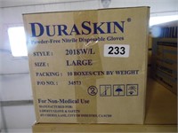DURASKIN GLOVES, CASE OF 10 BOXES, LARGE