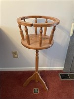 Wooden Plant Stand, Basket Style