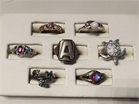 7- Sterling Silver Rings