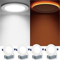 Meconard 4 Pack 4 Inch 5CCT LED Canless Recessed L