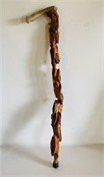 Gorgeous Hand Carved 37" Cane w/ Bone Handle