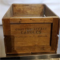 WOODEN CRATE, 20" X 15" X 11"