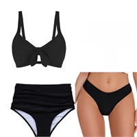 Size- (Medium) 3pcs Women High waist Bikini for