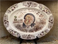 Rossini Large Vintage Brown Transferware Turkey