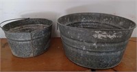 Lot Of Galvanized Tubs