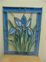 Stained Glass Panel Irises 20" H X 15" W