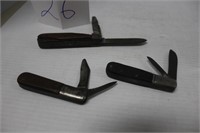 3 OLD POCKET KNIVES, BARLOW & CAMILLUS
