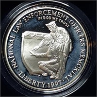 1997 Law Enforcement Proof Silver Dollar MIB
