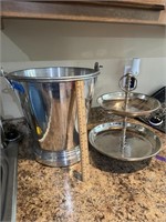 Metal Tiered Server & Ice Bucket