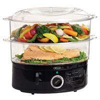 BELLA Two Tier Food Steamer with Dishwasher Safe