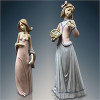 Pair Of Exclusive Lladro Porcelain Figures, One Co