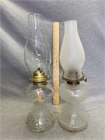 Vintage Glass Hurricane Oil Lamps
